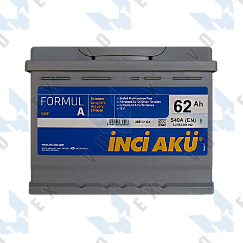 Аккумулятор Inci Aku Formula 62Ah R+ 540A