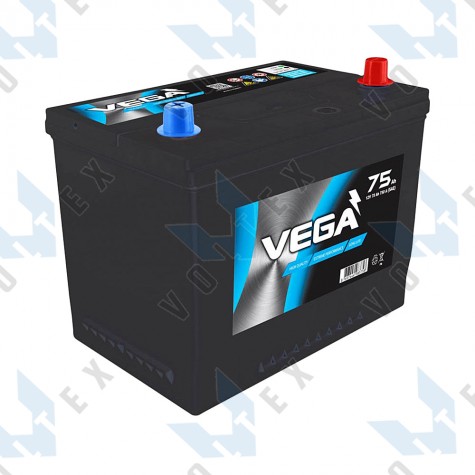 Аккумулятор Vega Black Asia 75Ah JR+ 750A
