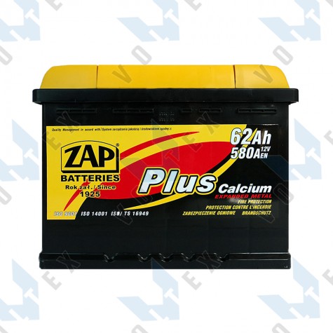 Аккумулятор Zap Plus Calcium 62Ah L+ 580A