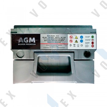 Аккумулятор AGM Silver Premium 65Ah R+ 640A