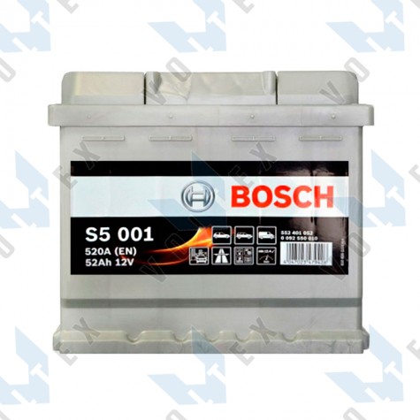 Аккумулятор Bosch S5 52Ah R+ 520A (низкобазовый)