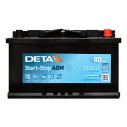 Аккумулятор Deta AGM Start-Stop 80Ah R+ 800A