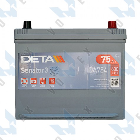 Аккумулятор Deta Senator 3 Carbon Boost Asia 75Ah JR+ 630A