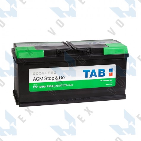 Аккумулятор Tab EcoDry AGM Start-Stop 105Ah R+ 950A