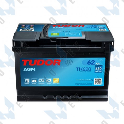 Аккумулятор Tudor Start-Stop AGM 62Ah R+ 680A