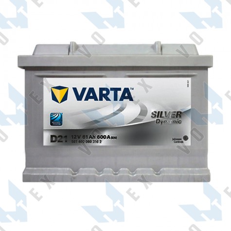 Аккумулятор Varta Silver Dynamic 61Ah R+ 600A (низкобазовый)