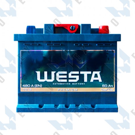 Аккумулятор Westa Premium 50Ah R+ 480A (низкобазовый)